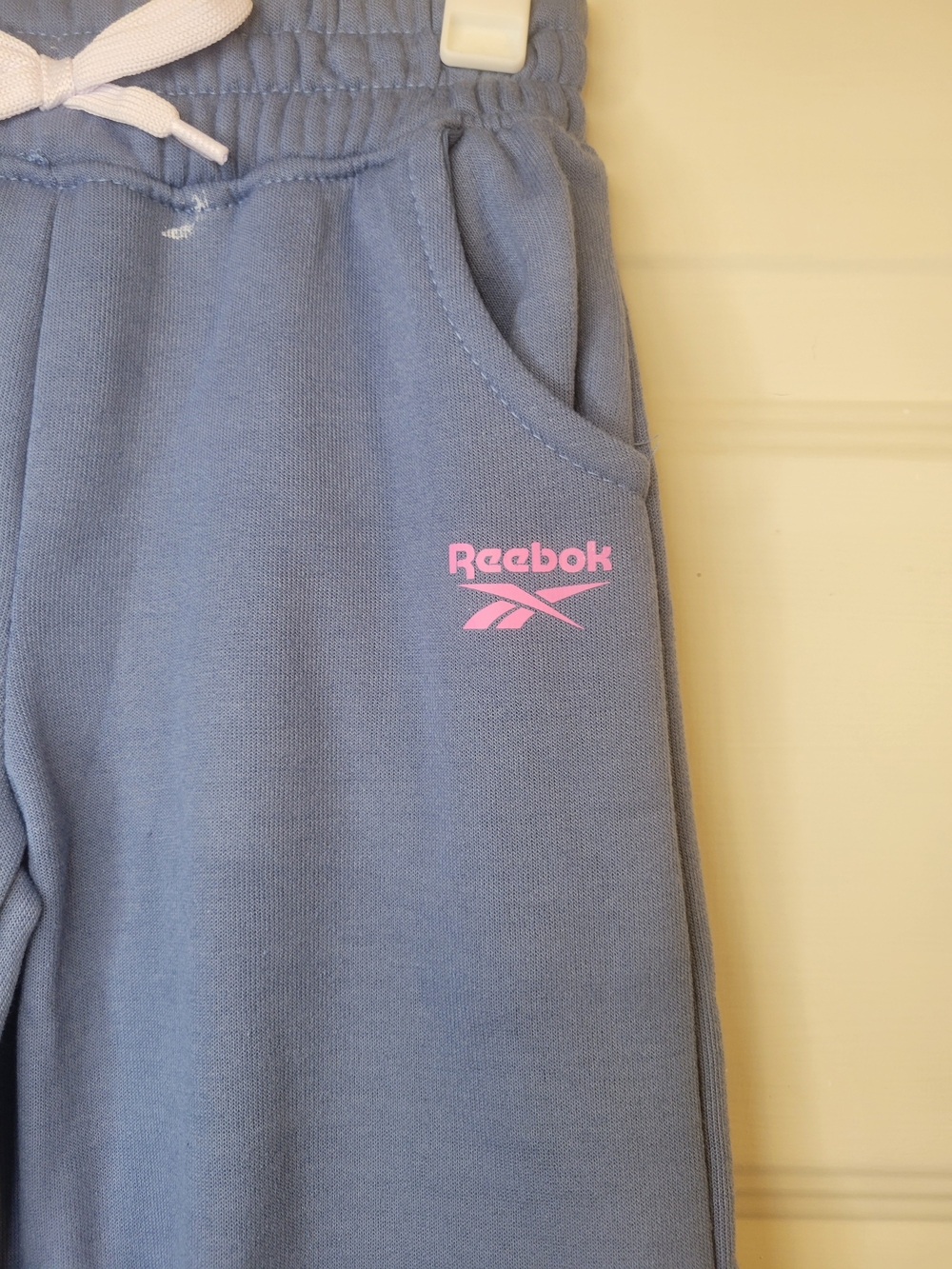 Reebok Blue Sweatpants with Pink Logo - Picture 4 of 8
